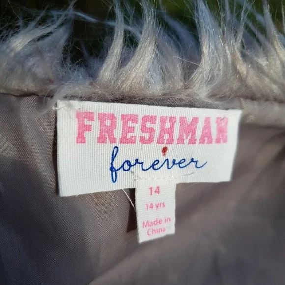 Faux Fur Vest Taupe Tan Variegated Vegan VSCO Juniors Sz M - Picture 10 of 10